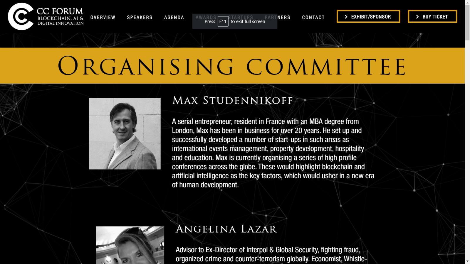 Max Studennikoff on CC Forum website